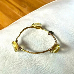 Custom jewelry citrine  synthetic gold tone bracelet